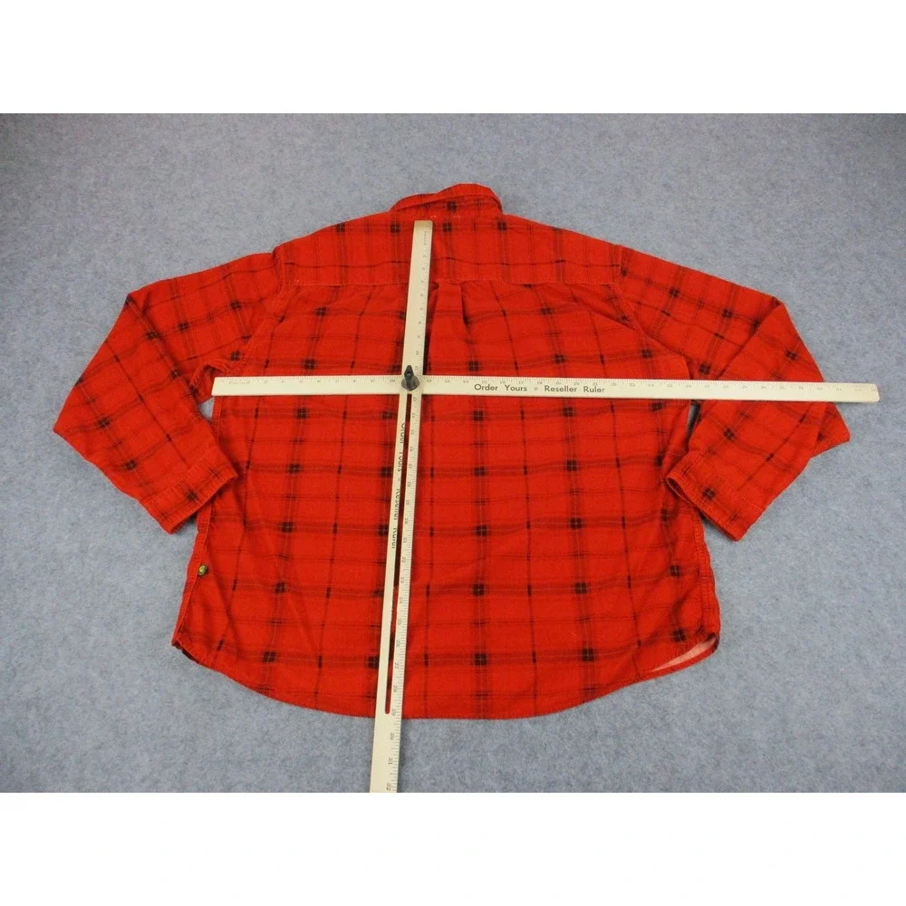 North Face Shirt Mens Extra Large Orange A5 Series Plaid Flannel Button Up Hike